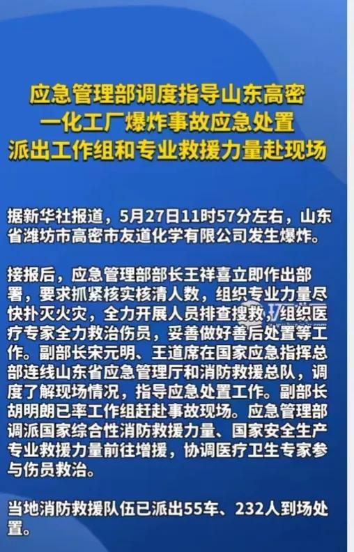 山东高密一化工车间突发爆炸：滚滚黑烟直冲天际正全力救援救治(图6)